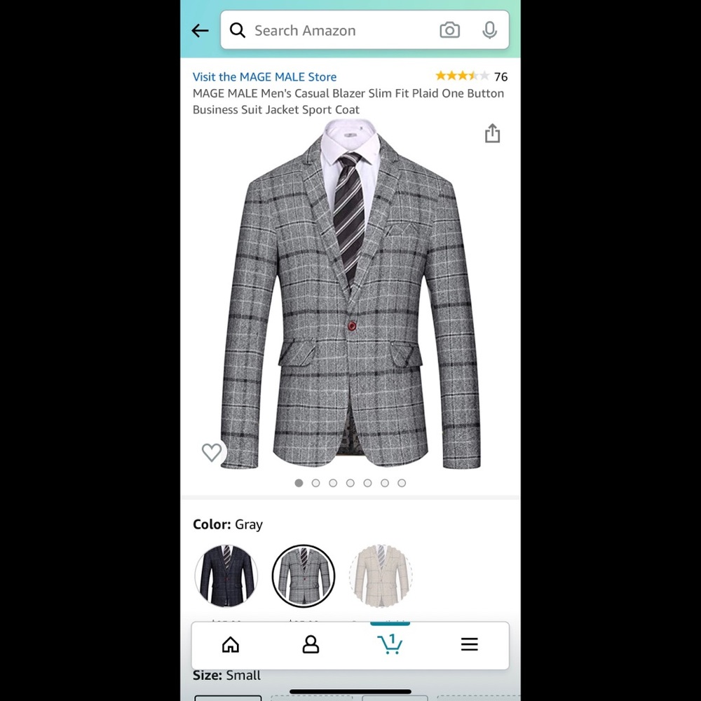 Men’s Gray Blazer - Small